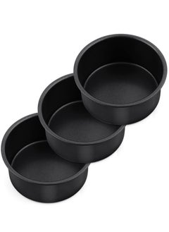 اشتري 4 Inch Cake Pan Set of 3 Nonstick Stainless Steel Small Round Cake Pans Tin for Baking Birthday Wedding Layer Cakes Straight Sides and 2 Inch Depth في الامارات