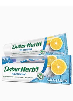Buy Herbal Whitening Toothpaste With Free Toothbrush Salt And Lemon 150gm in Saudi Arabia