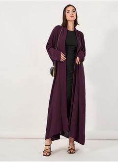 Buy Solid Batwing Sleeves Crepe Abaya in Saudi Arabia