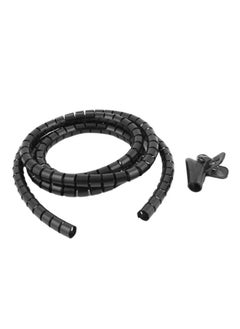 Buy 1.5 Meter Cable Holder 25mm Dia Flexible Spiral Tube Organizer Wire Management Cord black in UAE