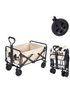 Buy Outdoor Utility Wagon, Picnic Trolley Duty Collapsible Folding Outdoor Cart, Folding Garden Portable Hand Cart with Adjustable Handles Suit,Use for Shopping and Park Picnic Beach Trip Camping in Saudi Arabia