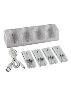 Buy 4Pcs 2800mAh Rechargeable Cells and Wii Cell Charge Dock Stand for Wii Remote Switch Accessory in Saudi Arabia