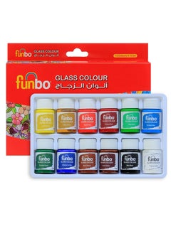 اشتري 12-Piece Glass Colour Set 15ml Content في الامارات