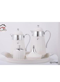 Buy Thermos set for Tea and Coffee with Serving sauce, Sugar Packet and Attractive Tea box 5 pieces in Saudi Arabia