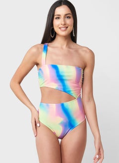 Buy Printed Swimsuit With Cut-out Detail in Saudi Arabia