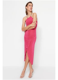 اشتري Fuchsia Double Breasted Knitted Elegant Evening Dress TPRSS23EL00323 في مصر