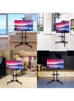 اشتري Economical Series TV Cart/Mobile TV Stand with Rolling Casters and Shelf, Max VESA 600x400 Compatible TV Mount Bracket Fits Displays 37 to 70 Inch, Weight 50kg.TV Floor Stand في الامارات