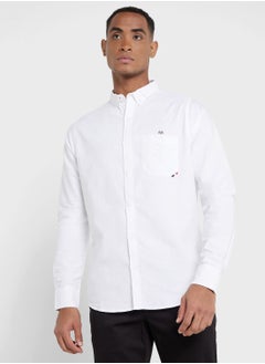 Buy Thomas Scott Men White Pure Cotton Slim Fit Casual Shirt in UAE