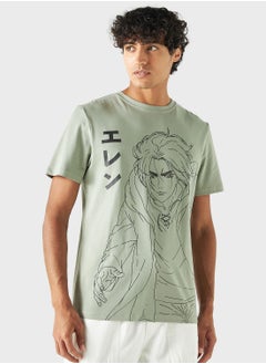 اشتري Graphic Print Crew Neck T-Shirt في السعودية