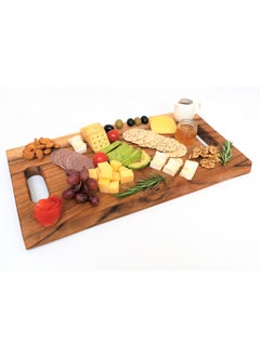 اشتري The Earthy House Big Charcuterie Board | Wooden Platter | Cheese Board | Wood Tray | Chopping Board - (40 X 18 cm) Natural Wood 16 X 7 inches / 40 X 18 cmcm في الامارات