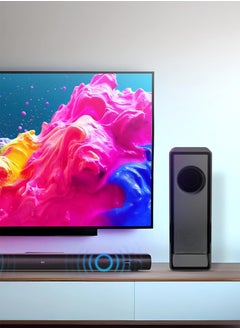 Buy Soundbar With Wireless Subwoofer Bluetooth And LED Display 240W for home theater eid gift birthday gift in UAE