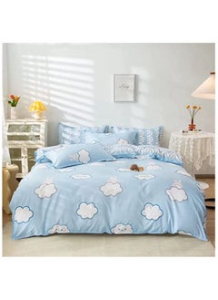 Buy Kids Bedsheet, Single Bedding Sheet Set 4pcs, Kids Bedsheet Single for Boys Girls, Soft Brushed Microfiber, Breathable and Cozy  Fade Resistant Easy Care (Blue Sky) in UAE