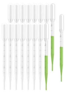 Buy 100PCS 3ML Pipettes, Disposable Pasteur Pipette, Eye Dropper, Plastic Liquid Droppers for Essential Oils, Graduated, Dispensing, Measuring, Watering, Interval 0.5ml, Clear in Saudi Arabia