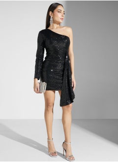 Buy One Shoulder Shimmer Dress in Saudi Arabia