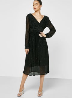 Buy Surplice Neck A-Line Dress in UAE