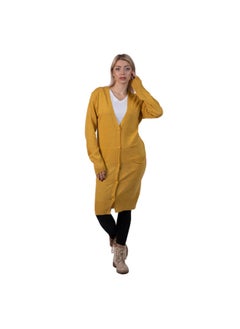 Buy ESLA Knitted Long-Sleeved Long Top Mustard in Egypt