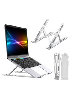 Buy Original N3 Universal Laptop Stand, Aluminum Alloy 6 Levels Height Adjustable Laptop Riser, Portable Ergonomic Desktop Holder Folding with Storage Bag in UAE