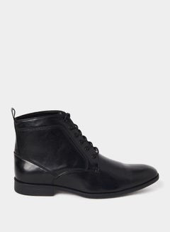 Buy High Ankle Faux Leather Boots in Saudi Arabia