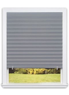 اشتري Window Shades Pleated Blinds Easy Cut and Install Pleated Shades Blackout Blinds Grey في الامارات