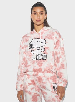 Buy Snoopy Dog Print Drawstring Detail Hoodie in Saudi Arabia