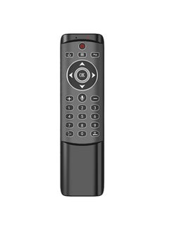 Buy 2.4 Ghz Wireless Microphone Remote Control With Gyroscope Ir Learning Backlit Air Mouse Black in UAE