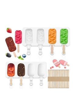 Buy Ice Pop Molds Set Popsicle Molds Cavities Large Diamond Shaped Silicone , Homemade Popsicle Maker Ice Cream Mold Oval Cakesicle Molds or DIY Ice Cream, Cakesicle in UAE