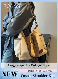Buy Large Capacity Shoulder Bag  Durable Macaron Color Scheme Smooth Zipper Solid Color Tote Bag in UAE