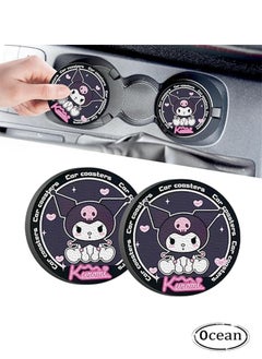 Buy 2PCS Cute Cartoon Car Cup Holders Coaster, Anime Universal Non-Slip Cup Holders Embedded in Ornaments Coaster, Car Decor Accessories in UAE