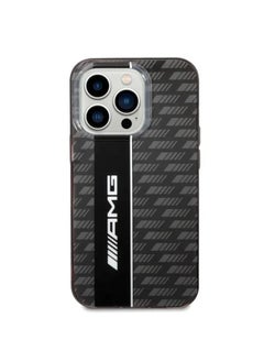 Buy AMG Transparent Double Layer Case With Carbon Pattern II For iPhone 14 Pro - Black in UAE