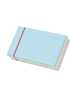 اشتري Ruled index card, 100 Pack Colored Lined Record Cards for Office School Note making, List Making, Revision Flash Cards, 6” x 4” في الامارات