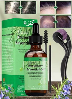 Buy 60ml Rosemary Oil with Derma Roller for Hair Growth Pure Organic Rosemary Oil Hair Scalp Oil Pure and Natural Premium Quality Oil Hair Loss Treatment Oil Hair Growth Serum for Men and Women in UAE