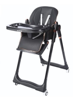 Buy Burbay 2 in 1 Foldable Baby High Chair and Rocker - Adjustable Reclining Chair with 360 Degree Wheels (DM135) with 5 Height Levels in Egypt