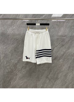 Buy Summer Cotton Shorts with Dog Embroidery White in UAE