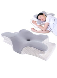 Buy Memory Foam Pillow for Sleeping Cervical Pillow for Neck and Shoulder Support Pillow for Side Sleepers  Polyester White in Saudi Arabia