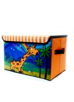 Buy Foldable Large Kids Toy Chest with Flip-Top Lid, Collapsible Fabric Animal Toy Storage Organizer/Bin/Box/Basket/Trunk with Lid for Toddler with Lid Children and Baby Nursery (Giraffe) in UAE