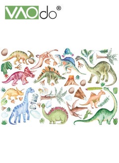 اشتري Dinosaur Elements Wallpaper Waterproof PVC Material Home Decoration Wall Sticker Bedroom Living Room Children's Room Decorative Wallpaper في السعودية