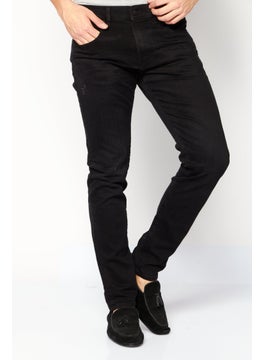 اشتري Men 2019 D-Strukt Slim Fit Plain Stretchable Jeans, Black في الامارات