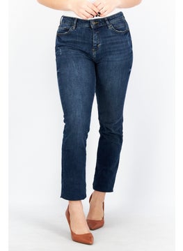 اشتري Women Straight Fit Washed Stretchable Denim Jeans, Blue في الامارات