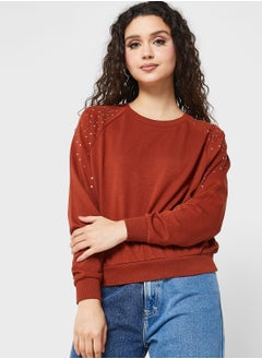 Buy Embellished Knitted Sweatshirt in UAE