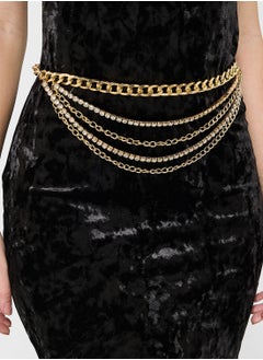 Buy Layered Diamante Chain Belt in UAE