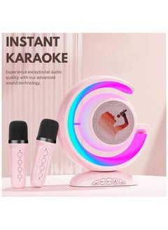 Buy Wireless Bluetooth Light Show Speaker with Microphone UHF LED Night Light Bluetooth Speaker KTV Karaoke System 3D Stereo Surround in Saudi Arabia