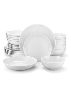 Buy Dinner Sets  24Piece Porcelain Plates And Bowls Set With 6Piece Dinner Plate/Soup Plate/Side Plate/Cereal Bowl  Dinnerware Set Service For 6  Series Amelia in Egypt