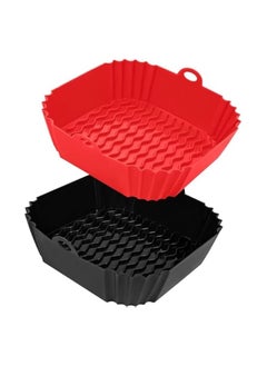 اشتري Air Fryer Liners, 2 Pack 8.5 Square Silicone Pot Air Fryer Basket, Reusable Air Fryer Liners with Food Grade Silicone, Air Fryer Accessories for Bakeware, Baking, Cooking and Other Tools في الامارات