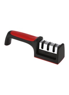 اشتري Other Stainless Steel Knife Sharpener With Plastic Handle And 3 Stage Sharping System Black Red في مصر