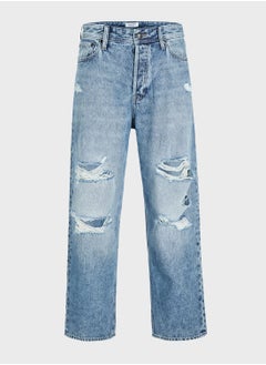 Buy Jjialex Jjoriginal Stright Fit Light Wash Ripped Jeans in UAE