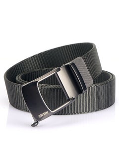 اشتري New Mens Casual Simple Nylon Braided Belt New Design Automatic Buckle Toothless Adjustable Cuttable BeltDark gray Dark gray في الامارات