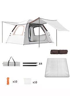 Buy Outdoor Camping Tent Pop up Tent 4-5 Person Family Camping Double Waterproof 2 Big Door (Removable Top) and 2 Windows Waterproof/Windproof Instant Tent for Hiking & Travel-Carry Bag in Saudi Arabia