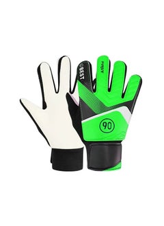 اشتري Football Glove Goalkeeper Shock-absorbent Wear-resistance Glove Goalkeeper Breathable Adjustable Protective Gear for Children Teens Size 7 في السعودية