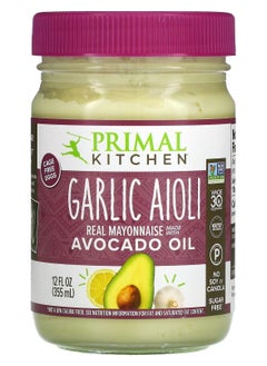 Buy Natural Mayonnaise Made with Avocado Oil Garlic Aioli and Mayonnaise 355 ml in UAE