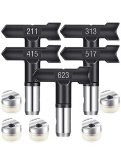 اشتري 5 Pcs Spray Tips Airless Paint Sprayer Reversible Tip Nozzles, for Spraying Machine Accessories, for Homes Buildings Garden Decks Fences في الامارات